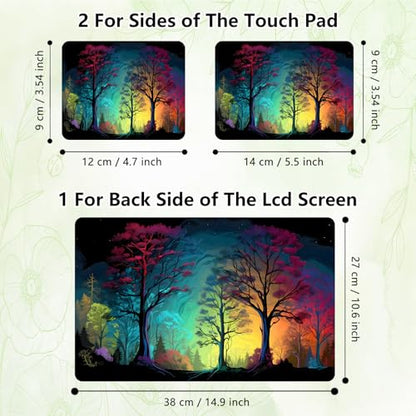 Laptop Skin Sticker Decal, Universal Reusable Vinyl Laptop Cover for 12" 13" 13.3" 14" 15" 15.4" 15.6" Notebook PC, Reusable Waterproof Scratch-Resistant with 2 Wrist Pads,Watercolour Forest - color: Watercolour Forest