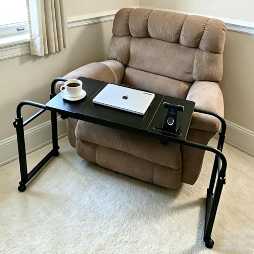 Overbed Bedside Table Over The Bed Table with Wheels Height Adjustable Medical Tilt Top Hospital Bed Table Laptop Standing Lap Desk Cart Table Stand for Bed Hospital Home Office Use Bed Trays Desk - color: Black