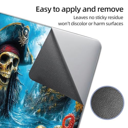 Universal Laptop Skin Sticker Decal, 12"-15.6" Aesthetic Vinyl Wrap | Pirate Skull Gold Octopus Waterproof Notebook Cover Art Protector for MacBook HP Dell Lenovo, Fits 13" 14" 15" 15.6" - color: Pirate Skull Gold Octopus