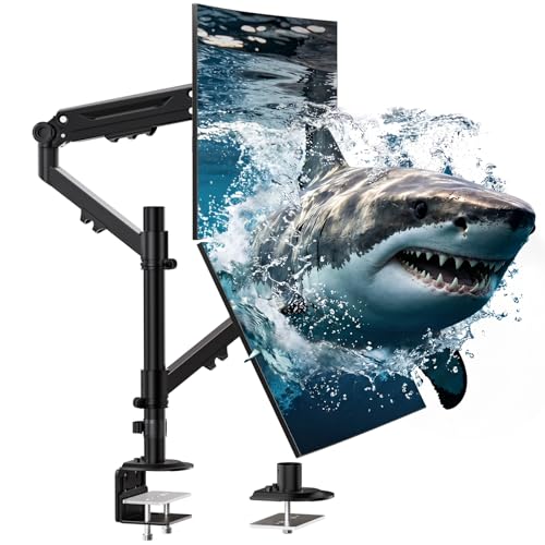 WALI Vertical Dual Monitor Mount for 13-40 inch Screens, up to 26.4 lbs | Stacked Dual Monitor Stand, Full Motion with Tilt, Swivel, Rotation, C-Clamp/Grommet Base, VESA 75/100mm (GSDM002M), Black - color: Black (Dual), size: 13" to 40"