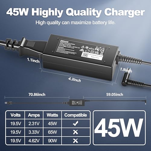 45W Charger for HP 15-CS 15-CP 15-DA 15-DB 15-DY 15-EF 15-FD 15-FD0083WM | for 15-ef0023dx ef0021nr ef0875ms 15-cs3055wm cs3075wm 15-cp0053cl 15-dy2024nr 15-DY2702DX dy1731ms dy0013dx dy2021nr Laptop