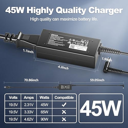 45W Charger for HP 15-CS 15-CP 15-DA 15-DB 15-DY 15-EF 15-FD 15-FD0083WM | for 15-ef0023dx ef0021nr ef0875ms 15-cs3055wm cs3075wm 15-cp0053cl 15-dy2024nr 15-DY2702DX dy1731ms dy0013dx dy2021nr Laptop