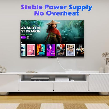 Adoreen 4 Ft Computer TV Replacement Power Cord White, Low Profile Flat Plug to 90 Degree Angled L-Shaped 18AWG 3-Prong AC Universal Power Supply Cable for Printer, PC, Monitor TV LCD, ETL+Ties - size: 4FT, style: Angled to Angled