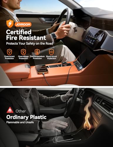 JOYROOM 2-Pack USB C Car Charger [Flush & Pull Ring] 65W PD + 60W QC Dual-Port Car Cigarette Lighter Charger, Fast Car Charger for iPhone 17/16/15 Series, Galaxy S26/25/24, MacBook Air, iPad and More