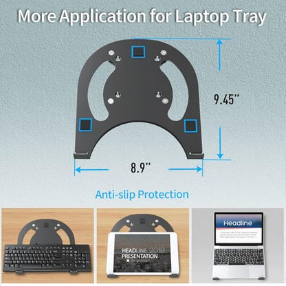 MOUNTUP Dual Monitor and Laptop Mount, Adjustable Monitor Stand for 2 Max 27" Computer Screens, Laptop Tray Fits 10-17inch Notebook, Holds 4.4-17.6lbs Per Arm, 3-in-1 Adjustable Monitor Desk Mount - size: Triple, style: With Pole