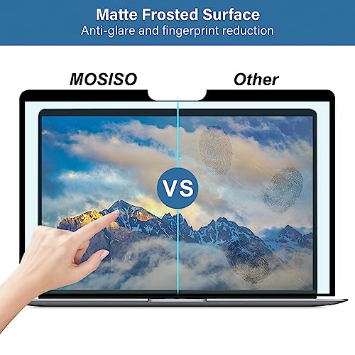 MOSISO Blue Light Blocking Screen Protector Bubble Free Anti Glare | Compatible with MacBook Air 13 inch 2022-2018/Pro 13 2023-2016 M2 M1, Anti Blue Light Blocking Laptop Screen Filter Film