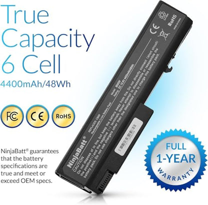 NinjaBatt Battery for HP 8440P 6550B 8440W TD06 486296-001 6540B 6530B | Fits 6440B 6930P 6450B 6735B 6445B 6455B 6545B 6555B 6730B 6535B TD09 593578-001 – 6 cells 4400mAh 48Wh 10.8V - size: HP TD06