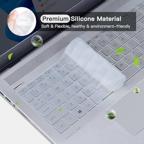 Keyboard Cover for HP Laptop 15.6 15-dw 15-dy 15-da/db 15-ef 15-bs/bw 15t 15z 15t-dy200 15t-dw300 15-db0011dx/HP Pavilion x360 15.6"/HP Envy 17 17.3 17t 17M 17-by 17-bs 17-bw/ca Keyboard Skin, Clear - color: Clear