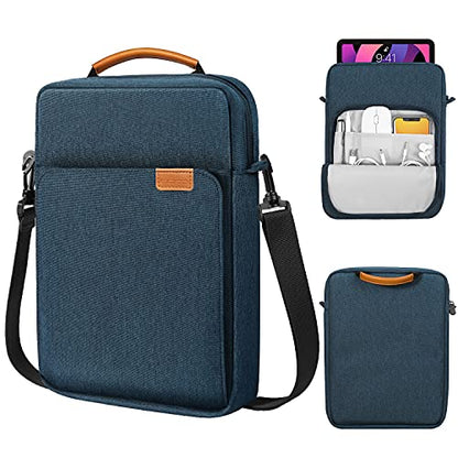MoKo 9-11 Inch Tablet Sleeve Bag Handle Carrying Case with Shoulder Strap | Fits iPad Pro/Air/A16 11-inch, iPad 10th 10.9, iPad 9/8/7th 10.2, iPadAir 5/4th 10.9 and Tab S8/S9 11-inch, Indigo - color: Indigo, size: 9-11 inch