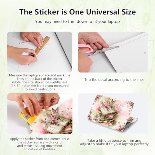 Laptop Skin Sticker Decal, Universal Reusable Vinyl Laptop Cover for 12" 13" 13.3" 14" 15" 15.4" 15.6" Notebook PC, Waterproof Scratch-Resistant with 2 Wrist Pads, Easy to Apply & Remove,Art Books - color: Art Books
