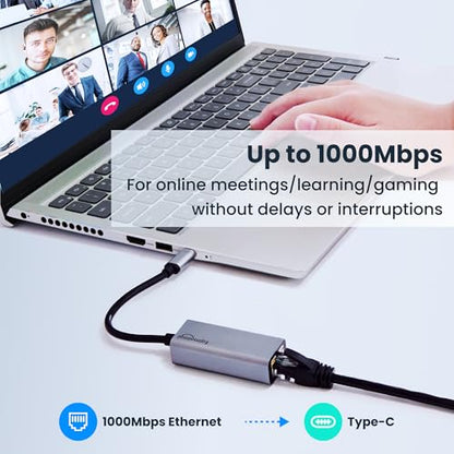 USB C to ethernet Adapter,Ethernet to USB c,TypeC to RJ45 Ethernet Adapter 1Gbps Gigabit Ethernet Compatibility for Mac,MacBook Pro/Air,Dell XPS,Chromebook,Surface - style: TYPEC TO RJ45