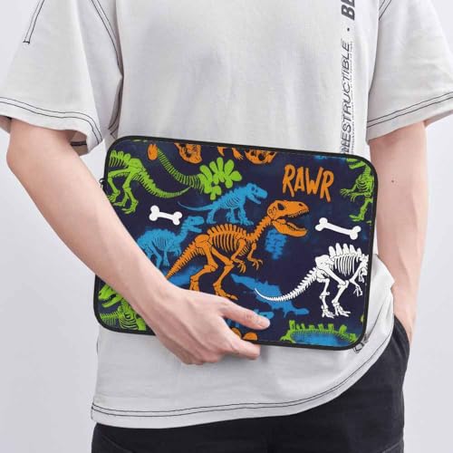 Laptop Sleeve Bag 15.4 15.6 Inch,Cool Dinosaur Dino Animal Blue Green Protective Polyester Computer Cases Laptop Cover Briefcase Bag Tablet Travel Cover - color: LPS-004