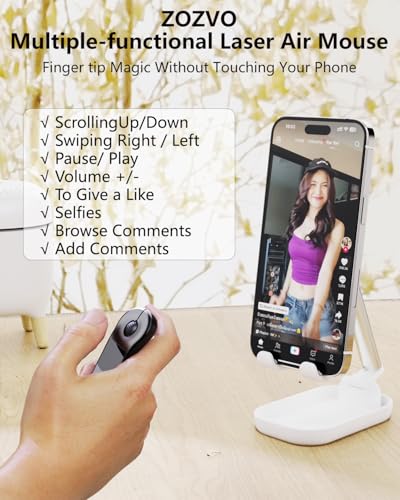 Air Mouse Bluetooth Rechargeable Presenter with Touchpad, Remote Control for PowerPoint/Keynote/TikTok/Camera/Kindle App, Applicable for PC/iOS/Android (Black) - color: Black