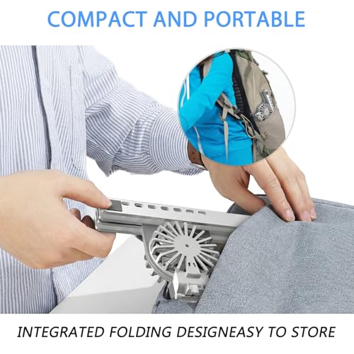 Laptop Cooling Stand with Dual RGB Fans, 7-Level Adjustable Height, Aluminum Ergonomic Laptop Cooler for 11-17'' Notebook (Silver) - color: Silver