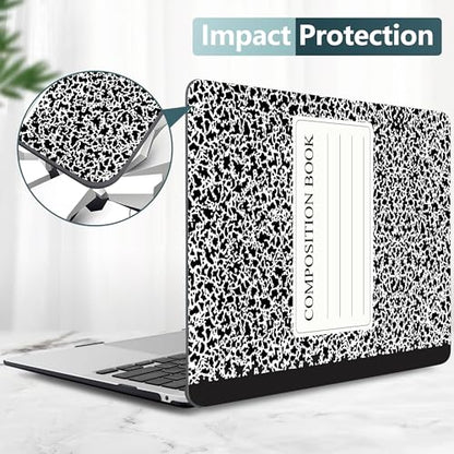 DONGKE Compatible with MacBook Air 13 inch Case 2021 2020 2019 2018 Release A2337 M1 A2179 A1932 with Retina Display & Touch ID, Plastic Hard Shell & Keyboard Cover - Composition Book - color: Composition Book
