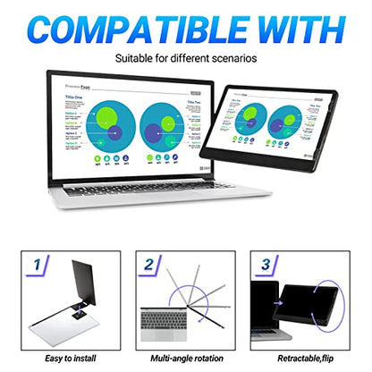 farfi Laptop Screen Extender - 360° Rotatable Portable Monitor | 11.6"" Foldable Laptop Monitor Extender with USB-C & Mini HDMI, Plug and Play for Mac, PC, and Android, 91005358FARFI