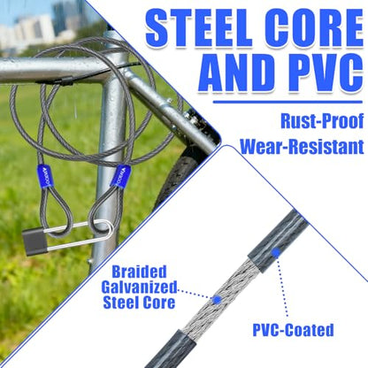 1/3in Security Cable with Loops Cut-Resistant and Waterproof | 4FT/6FT/8FT/10FT Security Cable Suitable for Travel,Home and Outdoor Activities - size: 6FT
