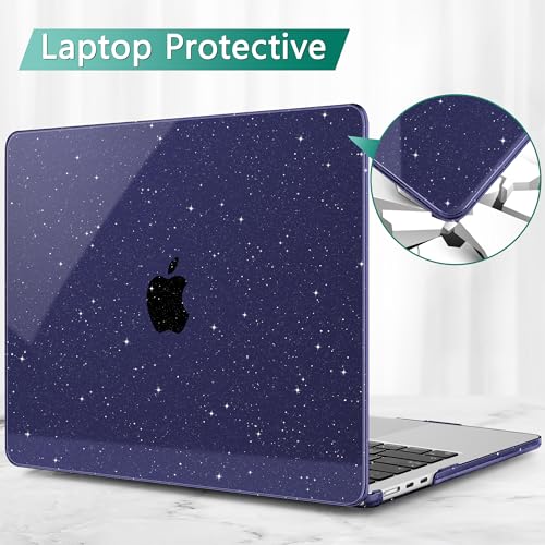 May Chen Case for MacBook Air 13/13.6-inch (M5/M4/M3/M2, 2022-2026 Models A3449 A3240 A3113 A2681), Lightweight | Closes Seamlessly | Ideal for Work Hard Shell Case, RoyalBlue Glitter - color: RoyalBlue Glitter
