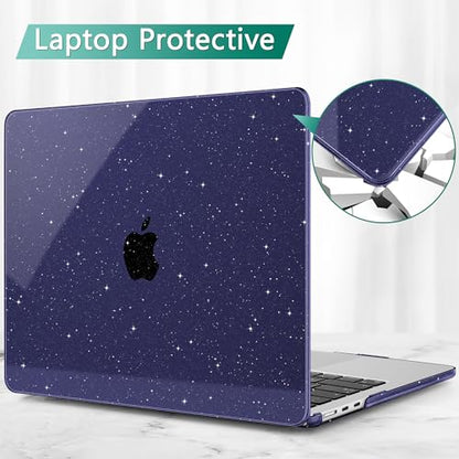 May Chen Case for MacBook Air 13/13.6-inch (M5/M4/M3/M2, 2022-2026 Models A3449 A3240 A3113 A2681), Lightweight | Closes Seamlessly | Ideal for Work Hard Shell Case, RoyalBlue Glitter - color: RoyalBlue Glitter