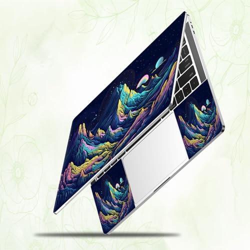 Laptop Skin Sticker Decal, Universal Reusable Vinyl Laptop Cover for 12" 13" 13.3" 14" 15" 15.4" 15.6" Notebook PC, Reusable Waterproof Scratch-Resistant with 2 Wrist Pads,Art Mountains Desert - color: Art Mountains Desert