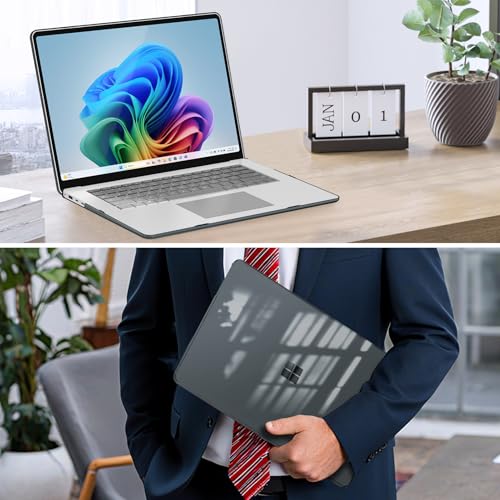 Fintie Case for 15 Inch Microsoft Surface Laptop 7 (2024 Release Model: 2037) / Surface Laptop 8th 15-inch (2026) - Protective Slim Snap On Hard Shell Cover (Crystal Black) - color: Crystal Black