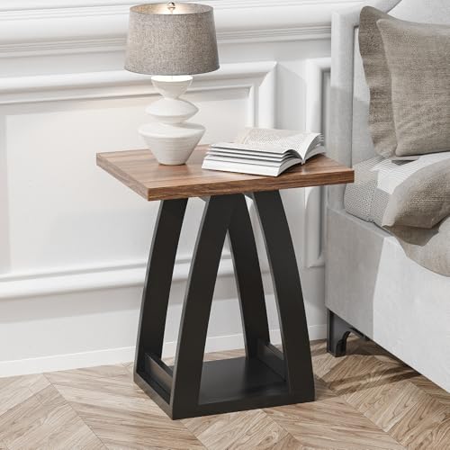 End Tables Living Room. Side Table Beside Sofa. Modern End Table for Living Room. Couch Side Table with Shelf. Black-Brown Wood Side Tables - color: Black-brown