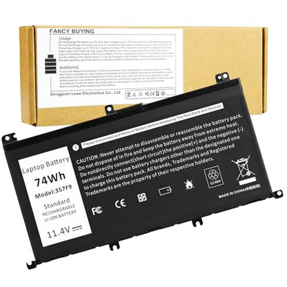 74Wh 71JF4 357F9 0GFJ6 Laptop Battery for Dell Inspiron 15 7000 7559 7567 7566 7759 7557 5577 INS15PD Series P57F P57F003 P65F P65F001 071JF4 INS15PD-3848B INS15PD-2748B INS15PD-1548B INS15PD-1548R - size: 10.19*7.27*0.24inch 357F9