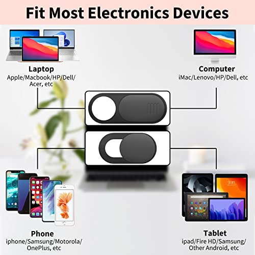 Yilador Webcam Cover, 0.03in Ultra Thin Slide Web Camera Covers for Laptop Computer Smartphone Mac iMac MacBook, Sliding Blocker Cover Protect Your Privacy Security (3*Small+3*Big)