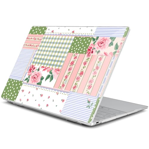 Batianda Chic Patchwork Case for Dell XPS 13 Laptop 2024 2025 | Fits Model 9340/9345/9350 13.4" Display, Lightweight Slim Hard Shell Protection for Girls, Students and Preppy Style Users - color: Floral frame