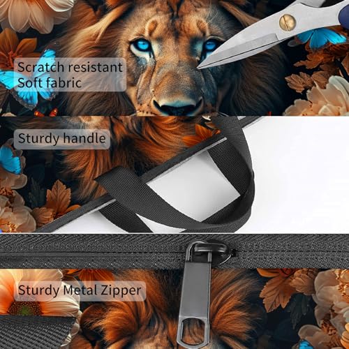 Laptop Bag,14 15 15.6 inch Laptop Case Sleeve,Computer Sleeve with Handle for Women Men,Carrying Case for MacBook,Dell,Lenovo,Notebook Computer,Lion Flower Butterfly - color: Lion Flower Butterfly