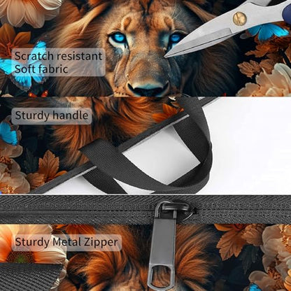 Laptop Bag,14 15 15.6 inch Laptop Case Sleeve,Computer Sleeve with Handle for Women Men,Carrying Case for MacBook,Dell,Lenovo,Notebook Computer,Lion Flower Butterfly - color: Lion Flower Butterfly