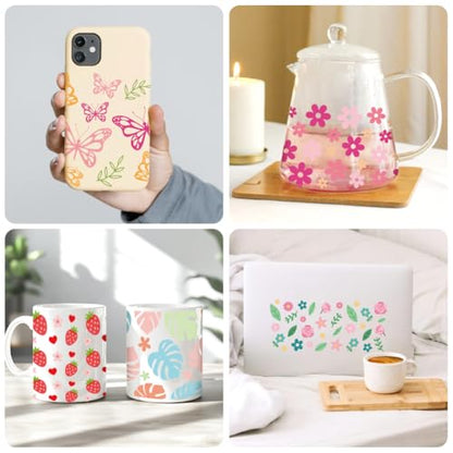 Small Element UV DTF Cup Wraps, 10 Sheets Transfer Sticker | Waterproof UV DTF Stickers, Custom Vinyl Decals for 16oz Coffee Cups Tumblers Bottles Mugs, DIY Gifts & Crafts - style: Small Element Collection