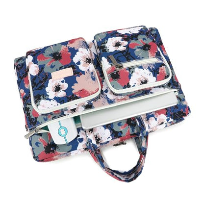 Muti-Pockets Laptop Sleeve Case Bag,Rebound Bubble Cushioned Laptop Shoulder Bag Fits Laptop 15.6 inch-16 inch (Camellia) - color: Camellia(muti-pockets)