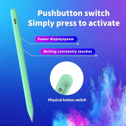 Digital for Android Tablets Stylus Pen for Samsung Galaxy Tab A11+Plus/A11/A9+/A9 Pencil,Accurate Without delay，One-Click Power On/Off,+2Nibs&Long Battery Life (Green) - color: Green