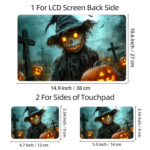 Universal Laptop Skin Sticker Decal, 12"-15.6" Aesthetic Vinyl Wrap, Halloween Scarecrow Waterproof Notebook Cover Art Protector for MacBook HP Dell Lenovo, Fits 13" 14" 15" 15.6" - color: Halloween Scarecrow