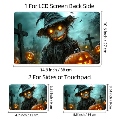 Universal Laptop Skin Sticker Decal, 12"-15.6" Aesthetic Vinyl Wrap, Halloween Scarecrow Waterproof Notebook Cover Art Protector for MacBook HP Dell Lenovo, Fits 13" 14" 15" 15.6" - color: Halloween Scarecrow