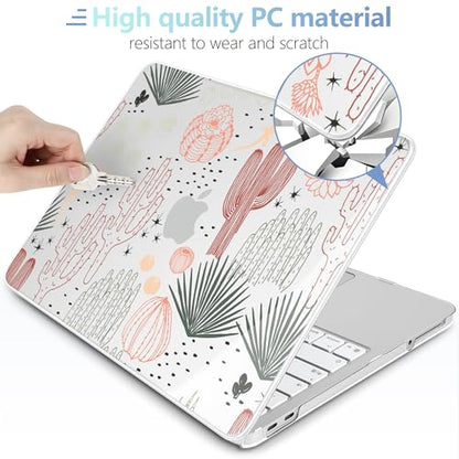 MEEgoodo 4-in-1 Printed Case for MacBook Neo 13 inch 2026 Release Model A3404, Laptop Hard Shell Cases with Keyboard Skin & Screen Protector & Webcam Covers, Cacti - color: Cacti