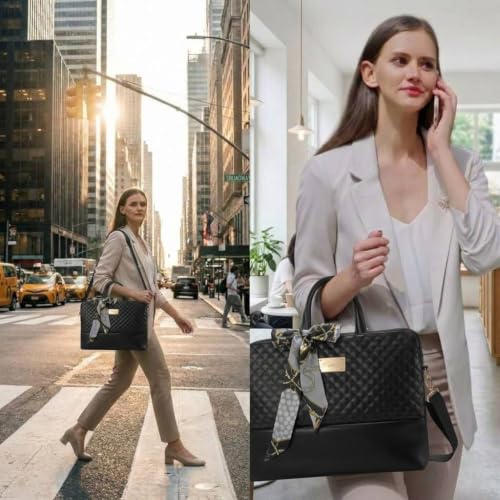 Laptop Bag for Women Slim Travel - color: Khaki Pu