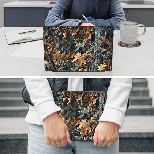 Laptop Skin Sticker Decal 12"-15.6" Universal Laptop/Notebook/Netbook Vinyl - Waterproof Scratch Resistant,Fits HP Dell Lenovo MacBook,2 Free Wrist Pads,Easy Apply & Remove,Autumn Leaf - color: Autumn Leaf
