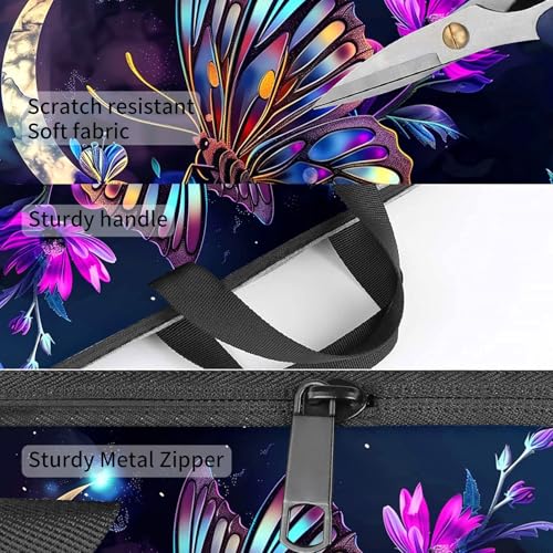 Laptop Bag,14 15 15.6 inch Laptop Case Sleeve,Computer Sleeve with Handle for Women Men,Carrying Case for MacBook,Dell,Lenovo,Notebook Computer,Glitter Butterfly Moon - color: Glitter Butterfly Moon