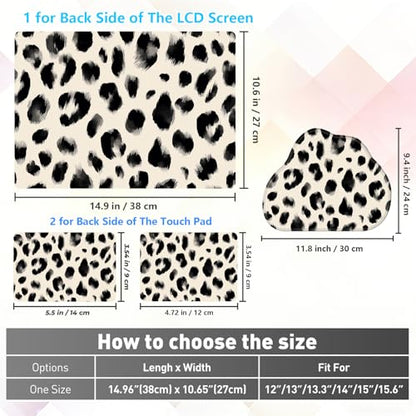 Laptop Skin Sticker Decal 15-15.6 Inch with Cute Mouse Pad, Universal Reusable Vinyl Sticker for 12.1 13 13.3 14 15.4 Inch Netbook and Notebook PC, Brushstroke Leopard Print - color: Brushstroke Leopard Print