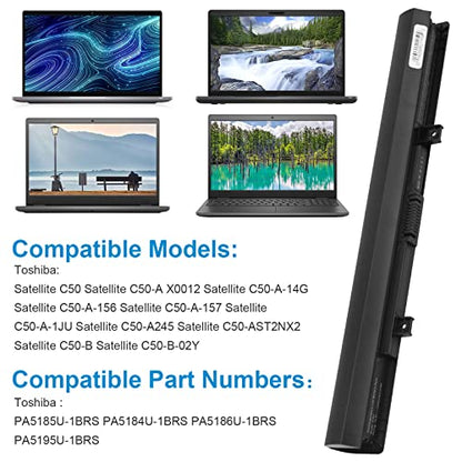 Fancy Buying New PA5184U-1BRS PA5185U-1BRS PA5186U-1BRS Laptop Battery Replacement for Toshiba Satellite C50 C55 C55D C55T L55 L55D L55T C55-B5200 C55-B5270 L55-C5346PL C55D-B5310 - size: 10.91*1.18*0.87inch PA5195U-1BRS