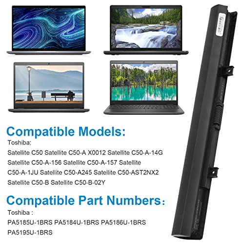 Fancy Buying PA5195U-1BRS Laptop Battery for Toshiba Satellite C50 C55 C55D C55T L55 L55D L55T Series PA5184U-1BRS PA5185U-1BRS PA5186U-1BRS - size: 10.91*1.18*0.87inch