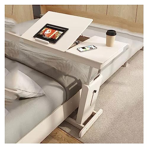 Coffee Table Height Adjustable C-Shape Side Table, Folding Bench, Desk Table with Tilting Tabletop, Sofa Bed, Laptop Stand, TV Drawer with Storage Basket, Snack Side Table Side Table (Col