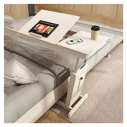 Coffee Table Height Adjustable C-Shape Side Table, Folding Bench, Desk Table with Tilting Tabletop, Sofa Bed, Laptop Stand, TV Drawer with Storage Basket, Snack Side Table Side Table (Col