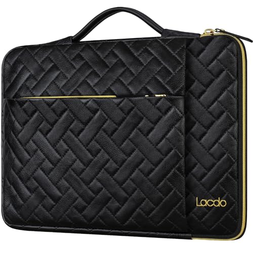 Lacdo 360° Protective Laptop Sleeve Case for 13 inch New MacBook Air M5 A3449 (2026), M4 A3240 2025, M3 A3113, M2 A2681, M1 A2337 A2179 A1932 | 13 inch MacBook Neo A18 Pro A3404 (2026), Elegant Black - color: Elegant black, size: New MacBook Air/Neo/Pro 1
