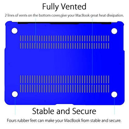 UESWILL Smooth Matte Hard Shell Case Cover Compatible with MacBook Air 11 inch (Model A1370 / A1465) + Microfibre Cleaning Cloth, Royal Blue - color: Royal Blue, size: MacBook Air 11"
