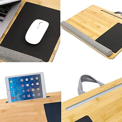 Laptop Desk Home Office Lap Desk Portable Lap Desk with Cushion Mouse Pad Home Office Laptop Desk Computer Tray for Home Office Students Use
