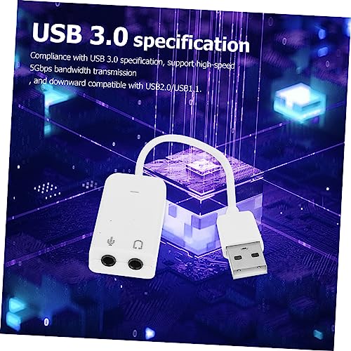 TEHAUX 2Pcs USB External Sound Card Adapter Independent Practical Audio Adapter for Laptop Plug and Sound Quality with Noise Reduction No Driver Required
