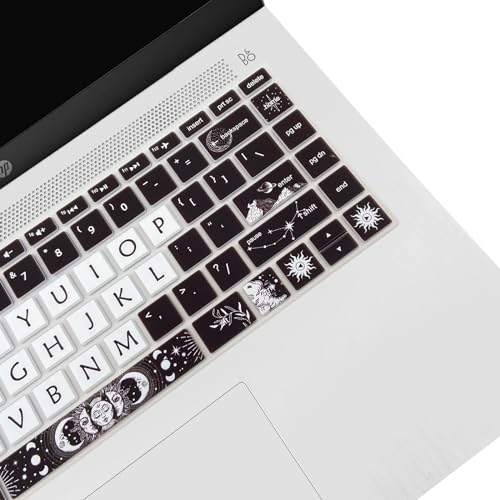 Cute Silicone Keyboard Cover for HP Pavilion x360 14 14-BA/BF/BW/CD/CF/DQ/DK/DH/DS/DF/FQ Series, 14-dk1013dx/dk1003dx/dk0002dx 14-dq1043cl 14-fq0013dx, Sun and Moon - color: Sun and Moon